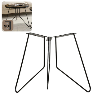 Noga meblowa metalowa noga do stolika kawowego FIN 50 cm czarna Zestaw 3 szt.