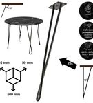 Metalowa noga twist hairpin do stolika kawowego dwa pręty noga loftowa DX50 cm