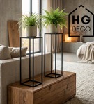 Kwietnik stojący metalowy czarny loftowy stojak na kwiaty pojedynczy 75cm