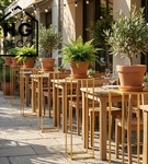 Metalowy kwietnik stojak na kwiatek nowoczesny kwietnik złoty TOWER 100 cm