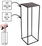 Metalowy kwietnik stojak na kwiatek loftowy kwietnik czarny TOWER 70 cm