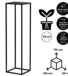 Kwietnik stojący metalowy czarny loftowy stojak na kwiaty pojedynczy 75cm